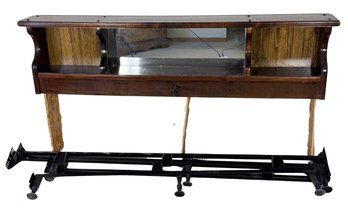 Vintage Headboard Storage Shelf And Mirror With King Size Bed Frame