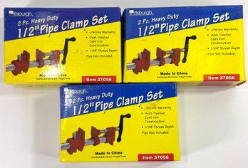 Pittsburg 1/2 Inch Heavy Duty Pipe Clamp Set - Set 0f 3 - New