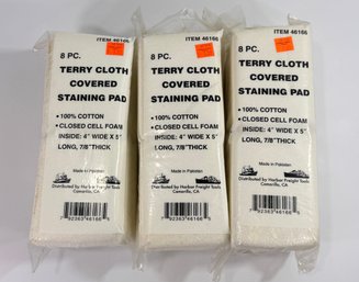 Terry Cloth Covered Staining Pads - 3 Packs Of 8 - New