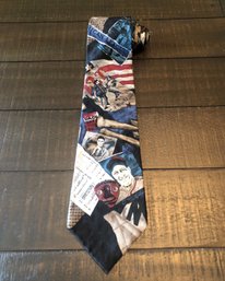 Mark Alexander Silk Tie - Vintage Baseball All Star Game Theme