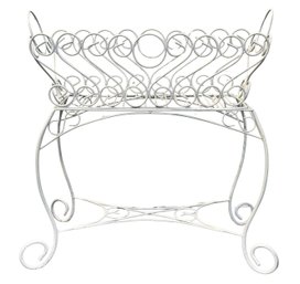 White Wash Metal Plant Stand