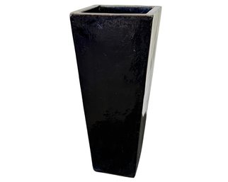 Heavy Duty High End Large Black Glazed Ceramic Tapered Square Planter Pot