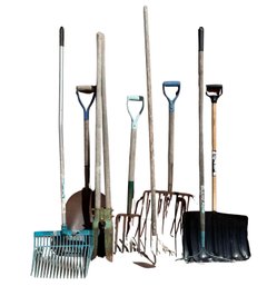 Vintage Wooden Handled Tools - Mixed Assortment