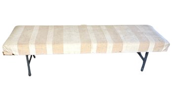 Large Metal Framed Upholstered Bench Seat