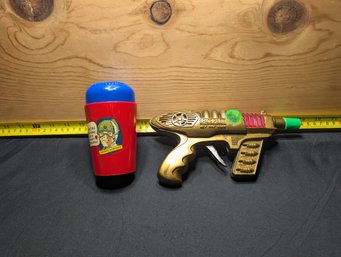 A Captain Midnight Ovaltine Shake-Up Mug And A  Space Pilot Jet Ray Gun Lot   Space Gun Sparks Work And Loud