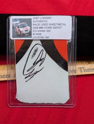 Joey Logano Autographed Race-Used Sheet Metal 2008 #96 Home Depot Sylvania 300 COA
