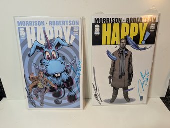 HAPPY! #1 (2012) - Dual Signed By Grant Morrison & Darick Robertson - First Print Set  Comics