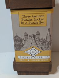 True Genius 'Puzzle Capsule' Wooden Brainteaser Set With Three Ancient Puzzles