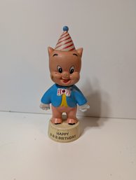 Vintage 1970s R. Dakin Co  Warner Bros Porky Pig 'Happy B-B-Birthday' Vinyl Figure