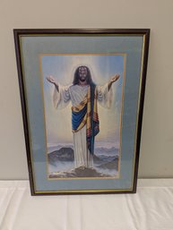 Black Jesus Art Print Signed Kemit Amenophis 1986 African American Religious Decor
