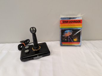 Vintage Atari 2600 Imagic Star Voyager Game CIB Box Manual & Gravis Joystick Controller Bundle Lot
