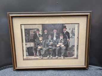 Vintage Framed Old West Lawmen Sheriff & Posse Group Photo Print Western Art