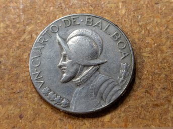 Panama Un Cuarto De Balboa 1966 Vasco Nunez De Balboa Quarter Coin