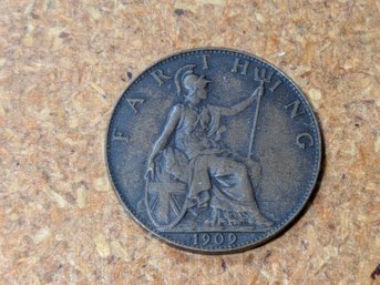 Great Britain 1909 Farthing King Edward VII Seated Britannia Bronze