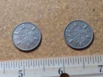 Great Britain 1932 Sixpence King George V 50% Silver Pair (2 Coins)