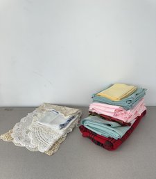 Grouping Of Assorted Doilies, Tablecloths, Runners, & Napkins (32-Piece Set)