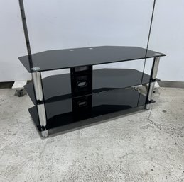 Tempered Glass And Chrome Television Entertainment Stand