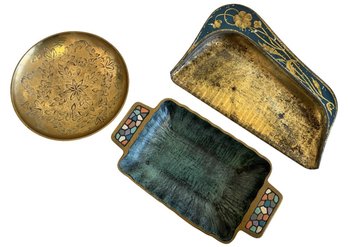 Assorted Vintage Decorative Metalware (3-Piece Set)