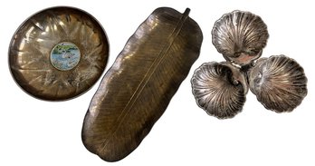 Vintage Leaf, Swan, & Scallop Shell Serveware (3-Piece Set)