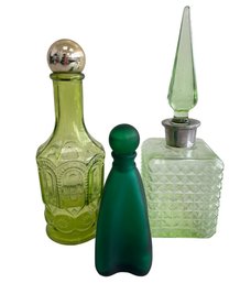 Grouping Of Vintage Glass Perfume Decanters (3-Piece Set) #1
