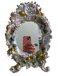 Vintage Ornate Porcelain Vanity Mirror