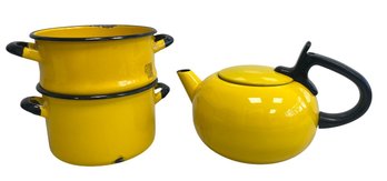 Vintage Huta Silesia Steamer Pots & Japanese Bubble Kettle (2-Piece Set)