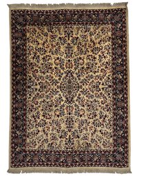 Fringed Persian Kashan-Style Area Rug