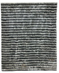 Silver-Grey Variegated & Textured Shag Area Rug