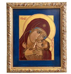 Framed Mother Of God Of Korsun Icon Painting