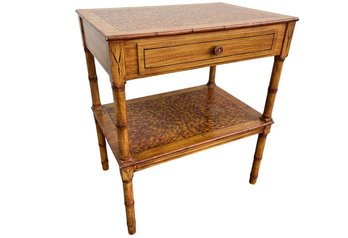 British Colonial-Style Faux Bamboo Nightstand