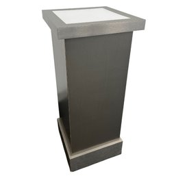 Contemporary Brushed Metallic Pedestal