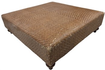 Woven Rattan Ottoman