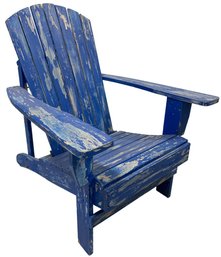 Blue Distressed Adirondack Chair