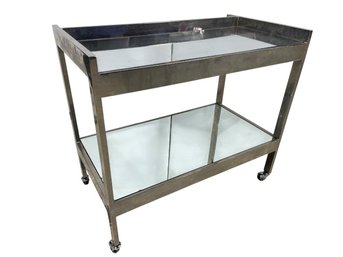 Postmodern-Style Rolling Bar Cart