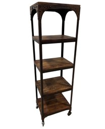 Industrial-Style 5-Tier Rolling Bookshelf