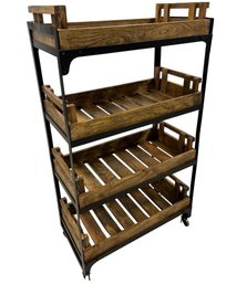 Rolling Farmer's Crate Display Unit