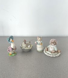 Grouping Of Vintage Porcelain Animal Figurines (4-Piece Set)