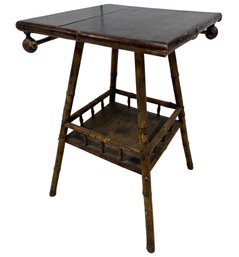 Vintage Tortoise Bamboo Side Table