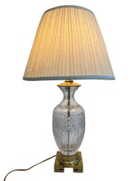 Neoclassical Cut-Crystal & Brass Table Lamp (Base Only)