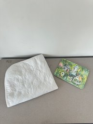Vintage Birdhouse Tray & Salk Blanket (2-Piece Set)