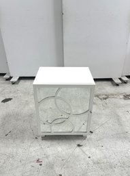 White Mirrored Cabinet Nightstand (#2)