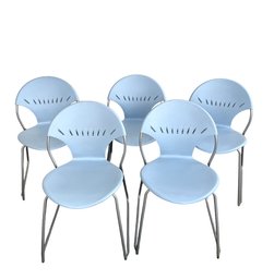 Versteel Chela Periwinkle Stacking Chairs (set Of 5)