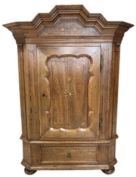Vintage Early 19th-Century Wood Armoire With Key