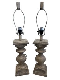 Rustic Baluster Table Lamps (Set Of 2)