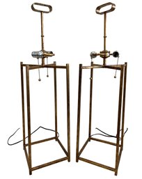 Gilded Open-Frame Table Lamps (Bases Only, Set Of 2)