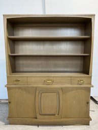 MCM Blonde Hutch With Sliding Compartment Doors