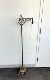 Ornate Brass Art Deco-Style Floor Lamp