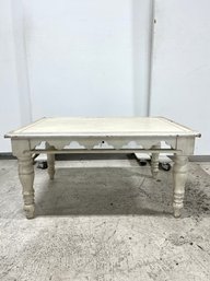 Distressed Openwork Farmhouse-Style Coffee Table