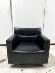 Square Black Tub Chair With Silver Accents (#3)