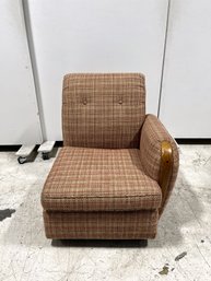 Plaid Left-Arm Lounge Chair